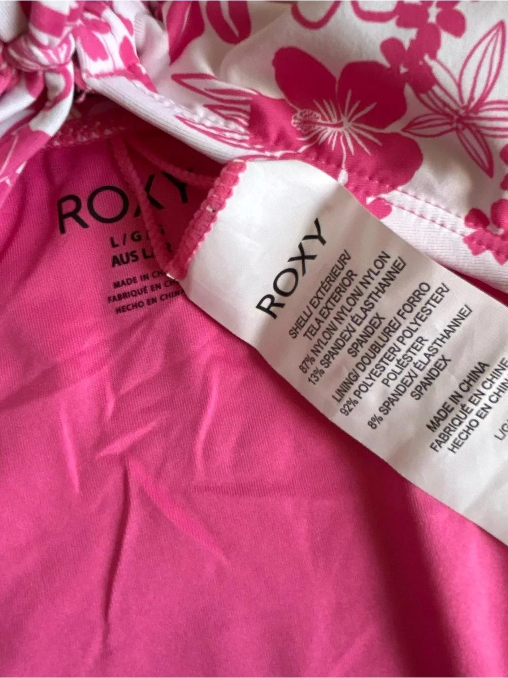 Roxy Hello Aloha Peek a Boo Mod One Piece Swimsuit L
